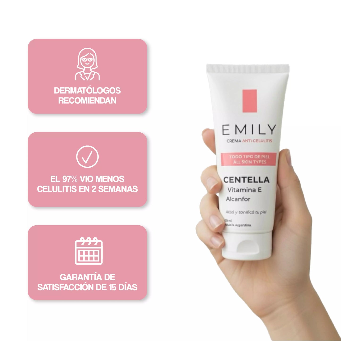 Crema para Celulitis EMILY 200ml🧴🦵 con Centella y Vitamina E