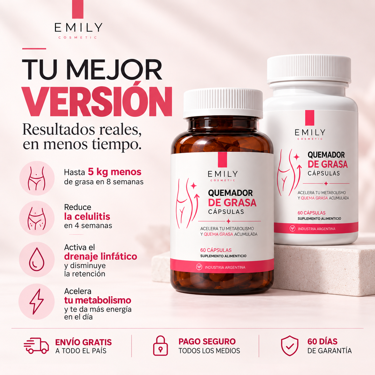 BURN® | Tratamiento Antiflacidez, AntiCelulitis, Derenaje Linfatico, Quemador de Grasa