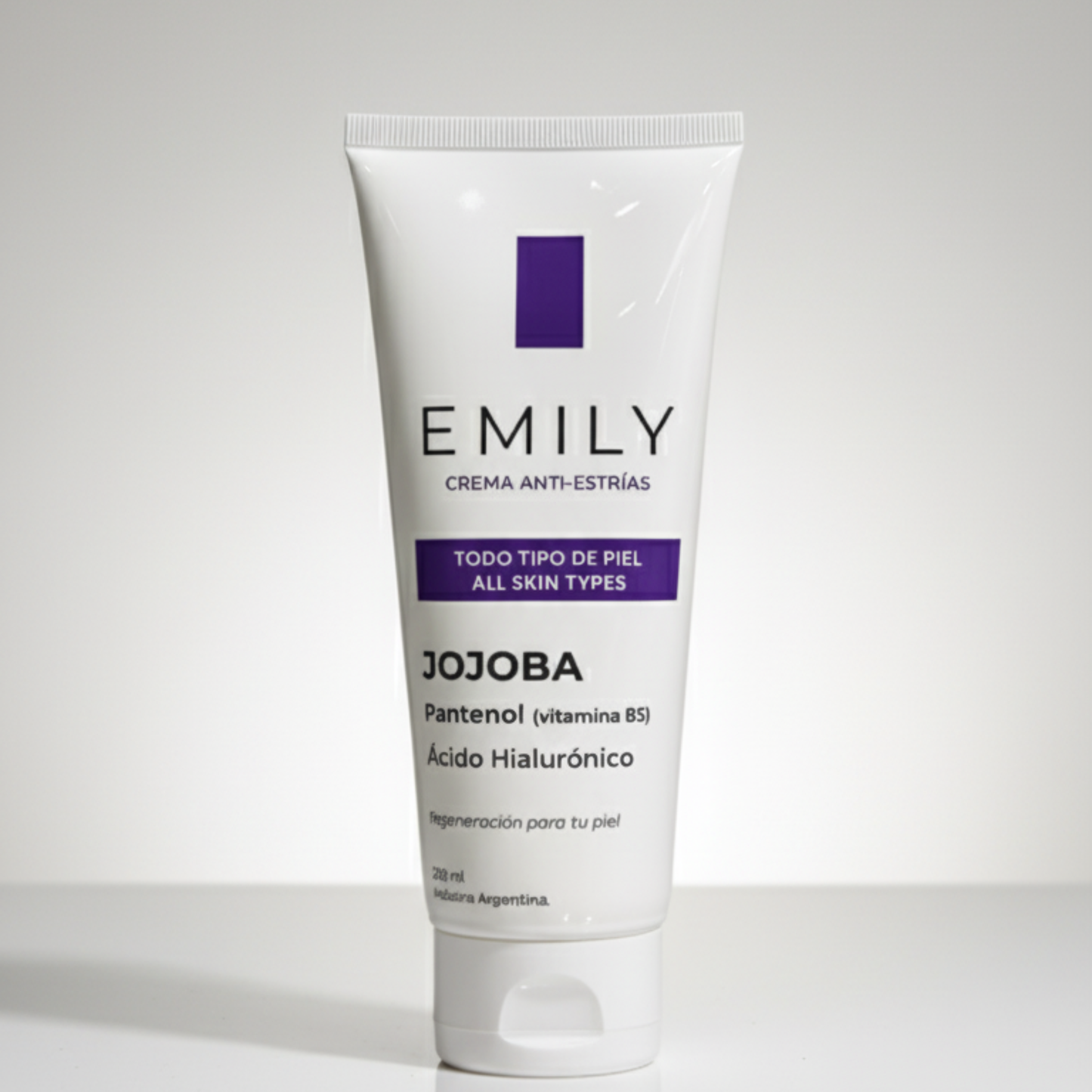 Crema para Estrías EMILY 200ml🧴🦵 con Jojoba, B5 y Ácido Hialurónico