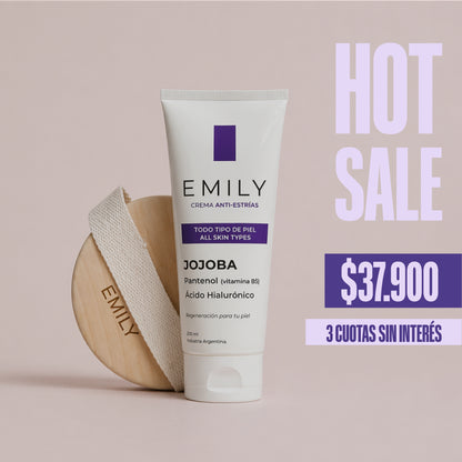 Crema AntiEstrías 200 ML + Cepillo Corporal EMILY