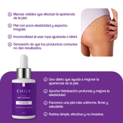 Sérum Anti-Estrías con Ácido Hialurónico, Aloe Vera y Ortiga - 30 ml