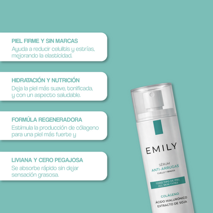 Sérum Antiarrugas para Cuello y Brazos – Colágeno + Ácido Hialurónico (100 ml)