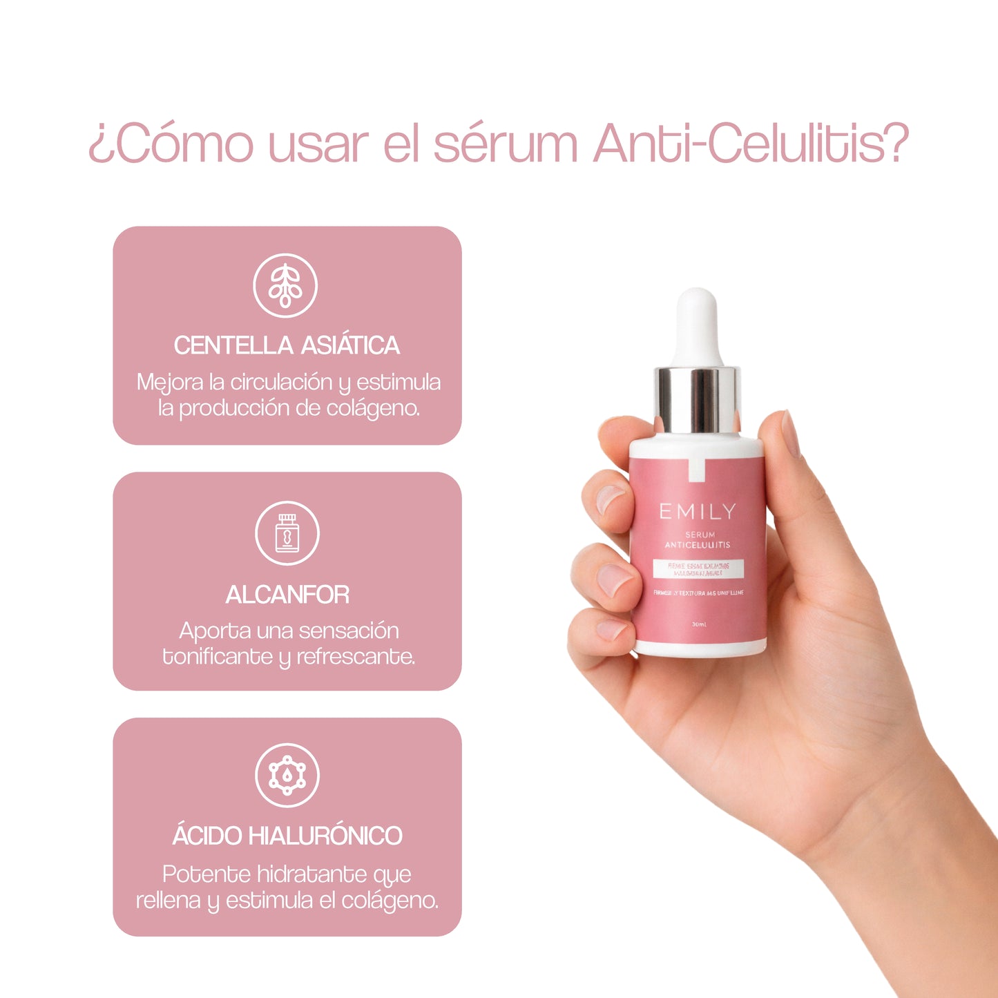 Sérum Anticelulitis con Ácido Hialurónico, Centella Asiática y Té Verde – 30 ml