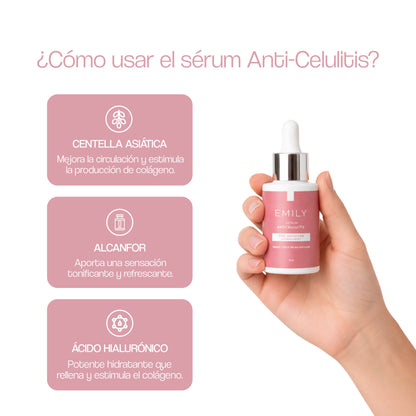 Sérum Anticelulitis con Ácido Hialurónico, Centella Asiática y Té Verde – 30 ml