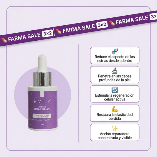 Sérum Anti-Estrías con Ácido Hialurónico, Aloe Vera y Ortiga - 30ml